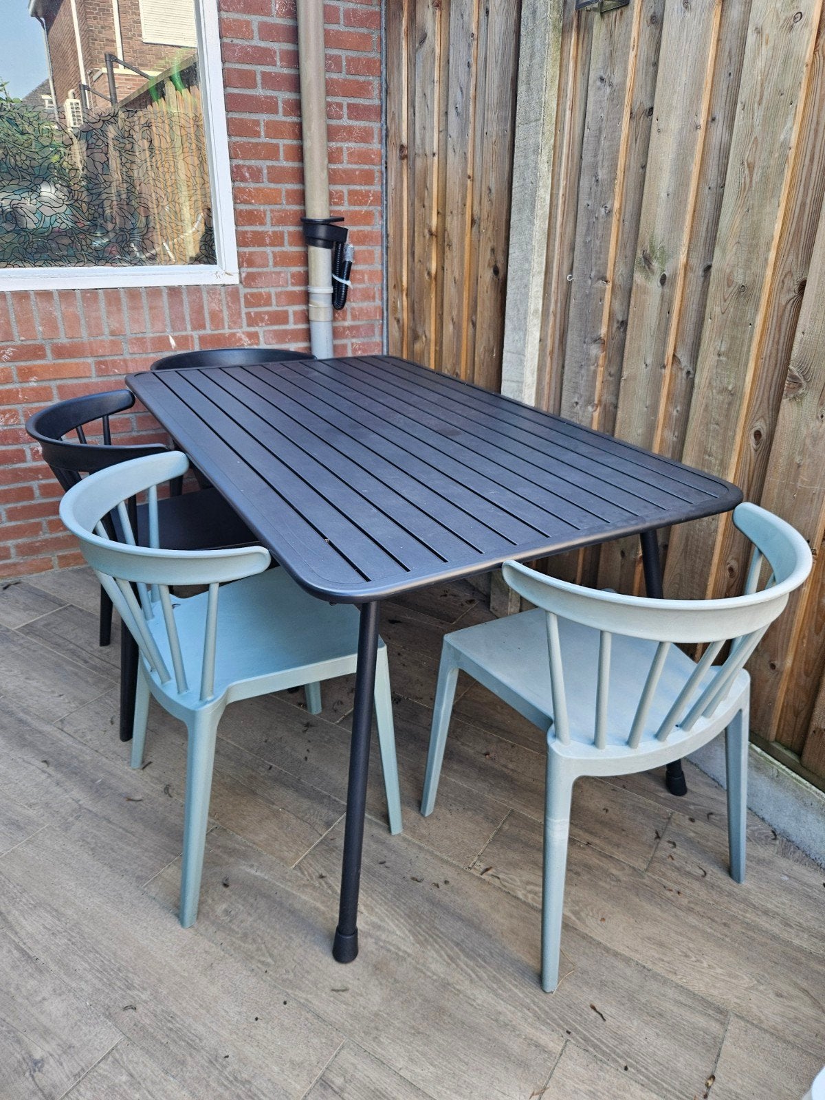 Tuintafel zwart, Tuin en Terras, Ophalen, Zo goed als nieuw, Rechthoekig, Metaal
