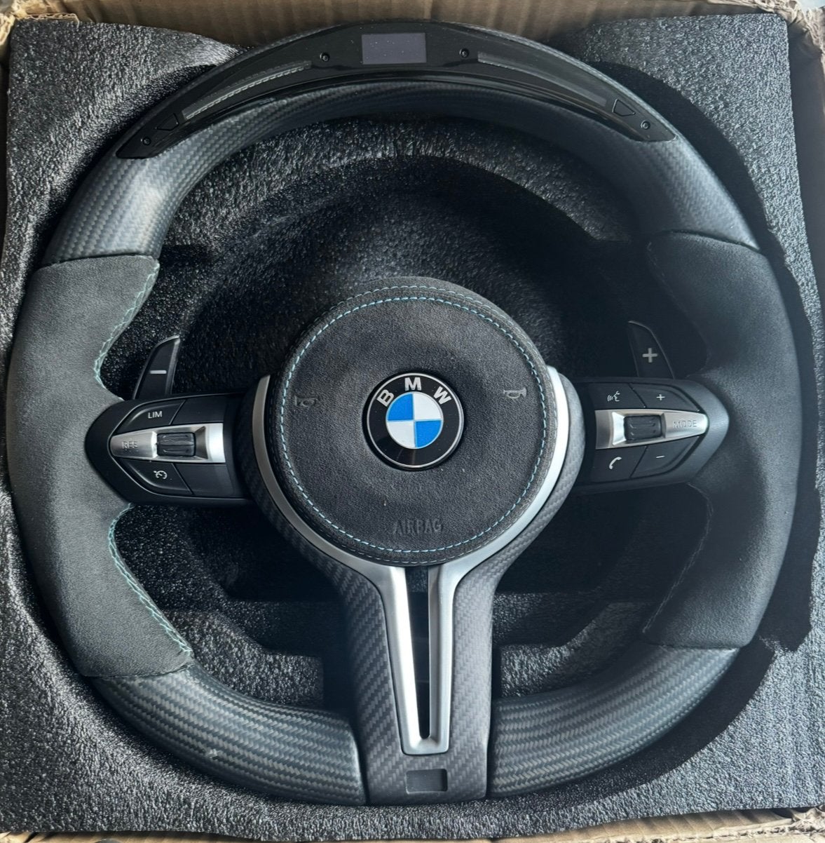 BMW carbon/alcantara LED sportstuur met airbag en flippers, Auto-onderdelen, Ophalen of Verzenden, Nieuw, BMW