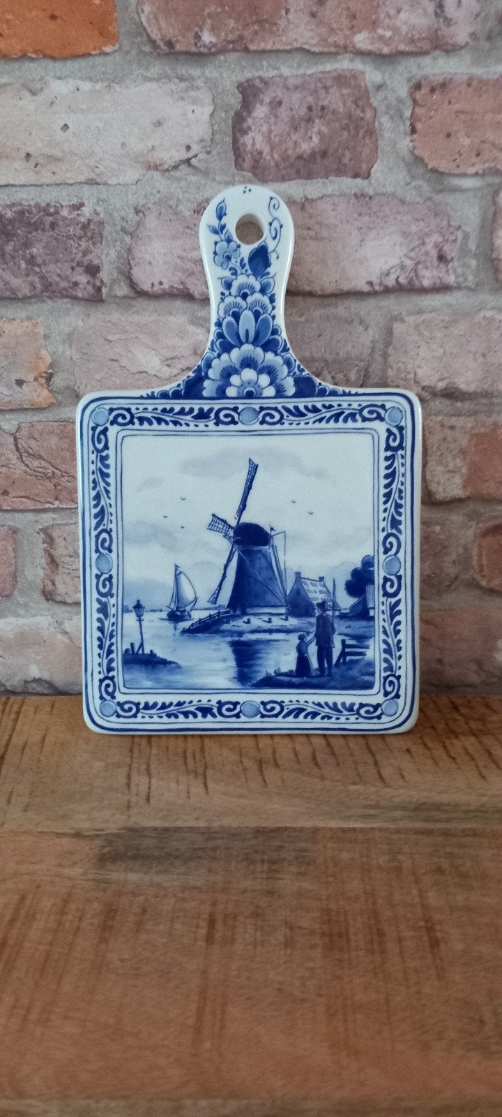Heinen Delfts Blauw:Kaasplank Met Een Molen Motief❤️NIEUW❤️, 1446dt, Nieuw, Ophalen of Verzenden, Heinen delfts blauw
