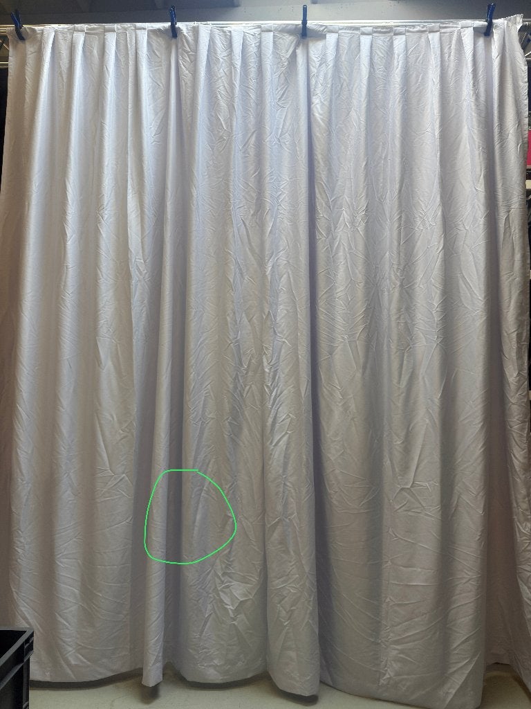 Wentex Pipe & Drape doeken Wit 330x400 Geplooid met vlekken, Ophalen, Gebruikt