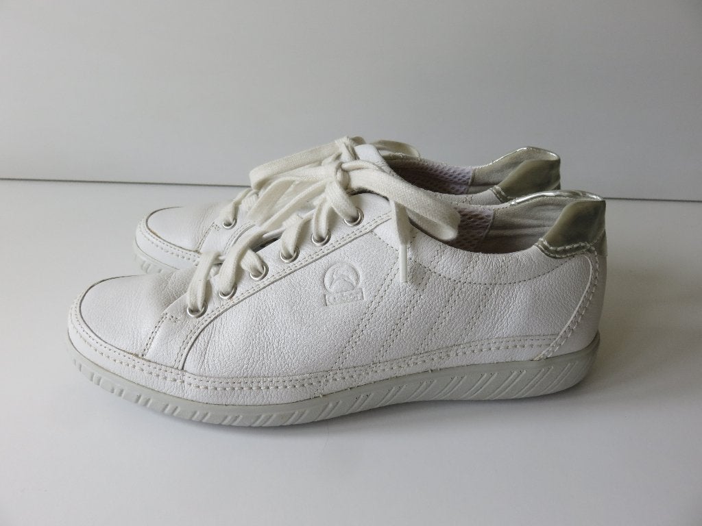 Gabor witte sneakers veterschoen met zilveren details mt 38, Wit, Gabor, Ophalen of Verzenden, Sneakers of Gympen