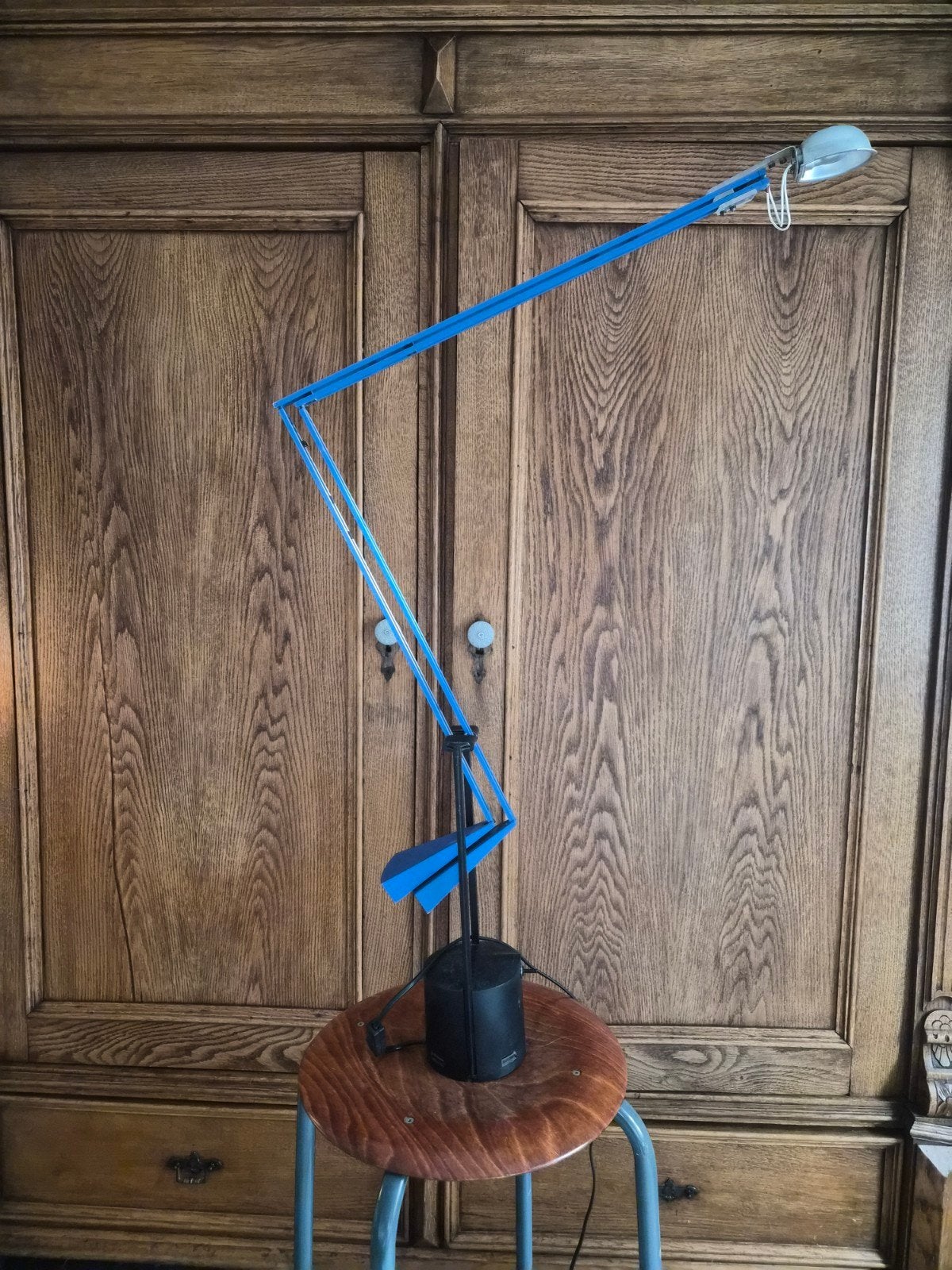 design vintage Bureaulamp Blauw - arteluce 50 lamp, Bureaulamp, Gebruikt, Vintage, Metaal