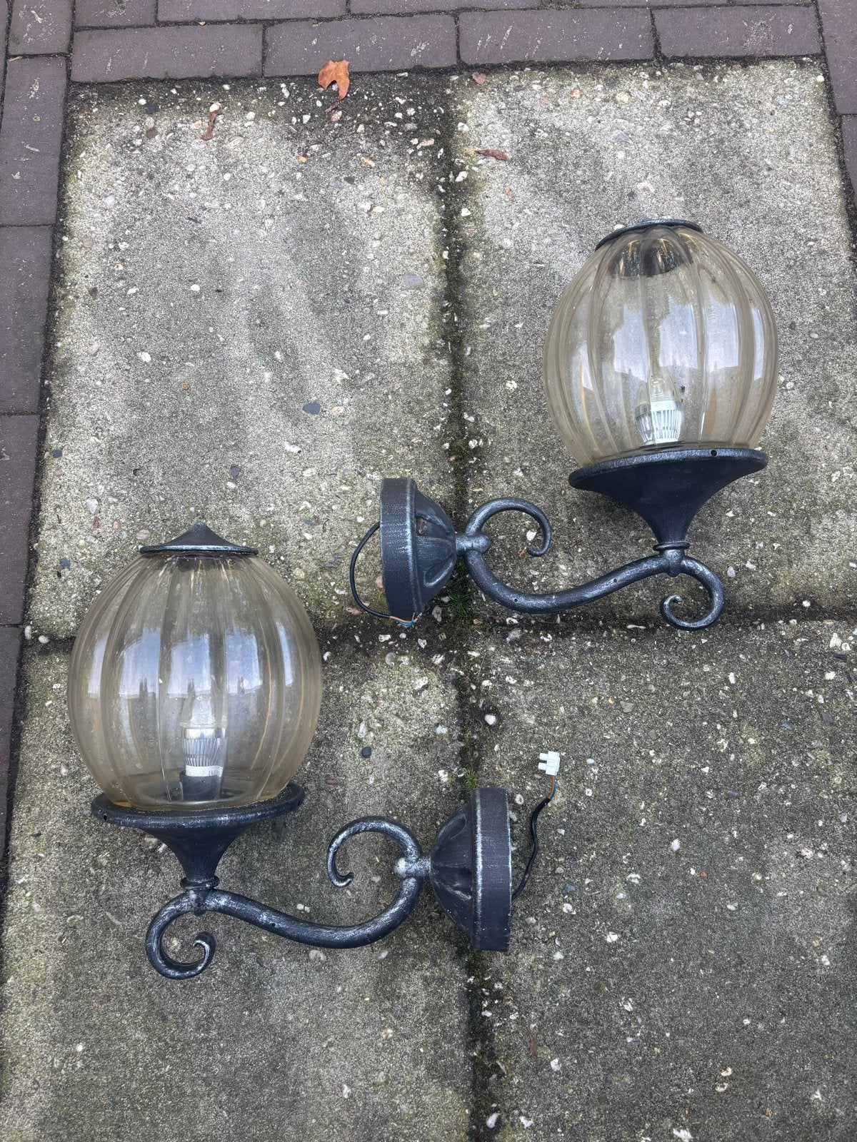 Set van 2 Vintage Wandlampen - Buitenverlichting, Gebruikt, Minder dan 50 watt, Wandlamp, Ophalen of Verzenden