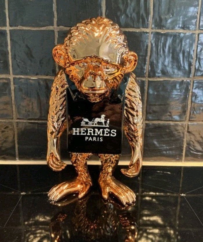 Van Apple Art - Fashion Monkey Hermes - 30 cm - Chrome, Ophalen of Verzenden