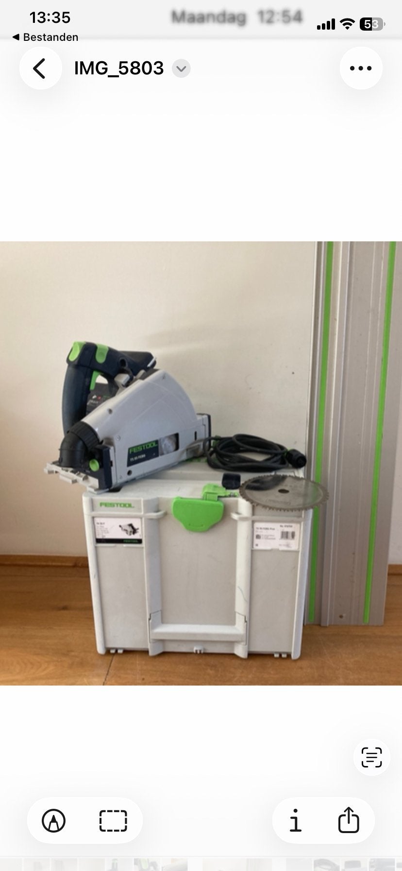 Festool TS 55 FEBQ invalzaag met geleider, Doe-het-zelf en Verbouw, Gereedschap | Zaagmachines, Ophalen, Invalzaag, Zo goed als nieuw