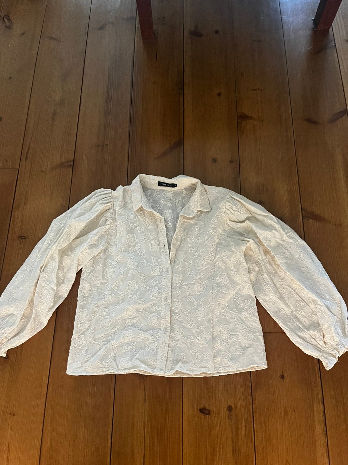 Leuke beige broderie blouse Ydence, L/XL, Verzenden, Zo goed als nieuw, Maat 46/48 (XL) of groter, Beige