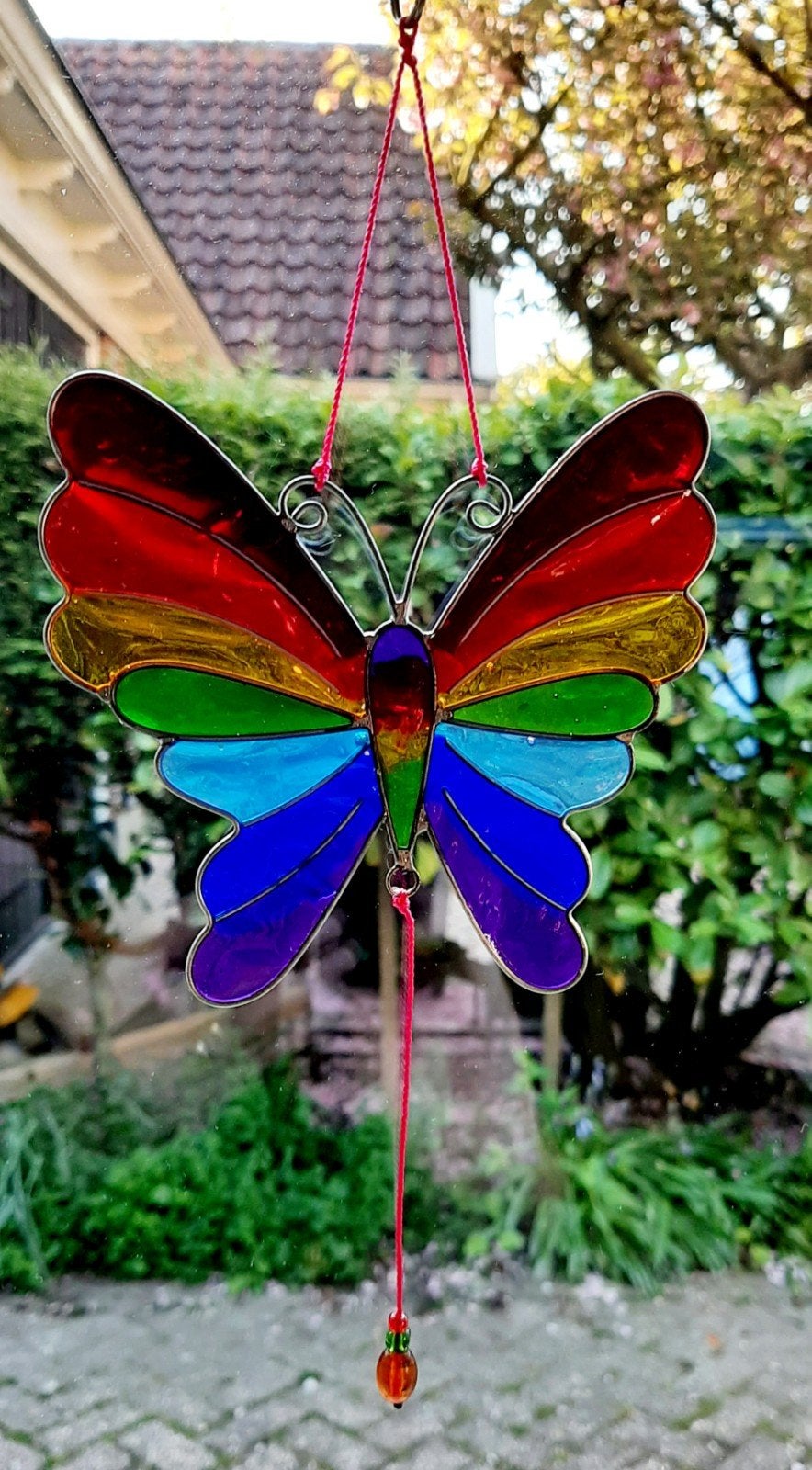 Vlinder raamhanger van kunsthars schijnt mooi door nieuw., Vlinders of Rupsen