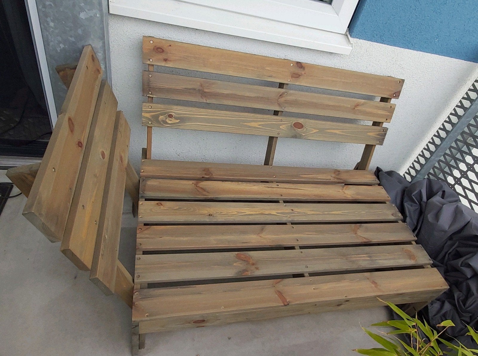 Palletbank met zijsteun LUCCA Leenbakker incl kussens & hoes, Ophalen, Zo goed als nieuw, Hout