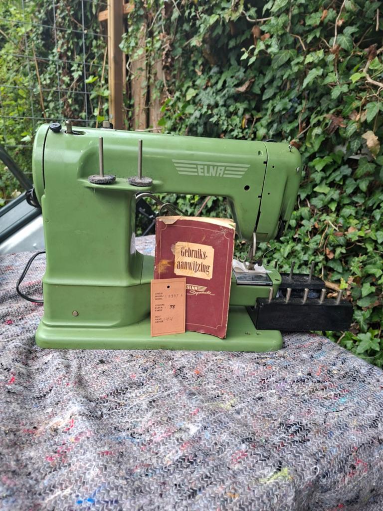 Vintage jaren '50 Elna Supermatic naaimachine met handleidin, Ophalen of Verzenden