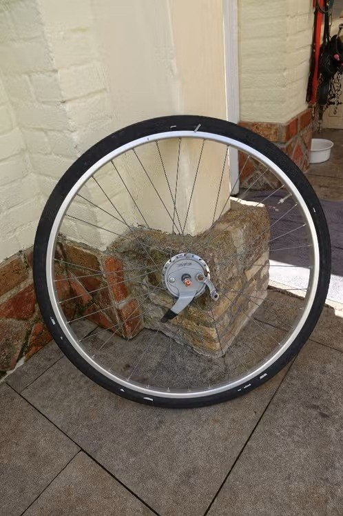 voor fietswiel, Ophalen, Gebruikt, Gazelle, Aluminium