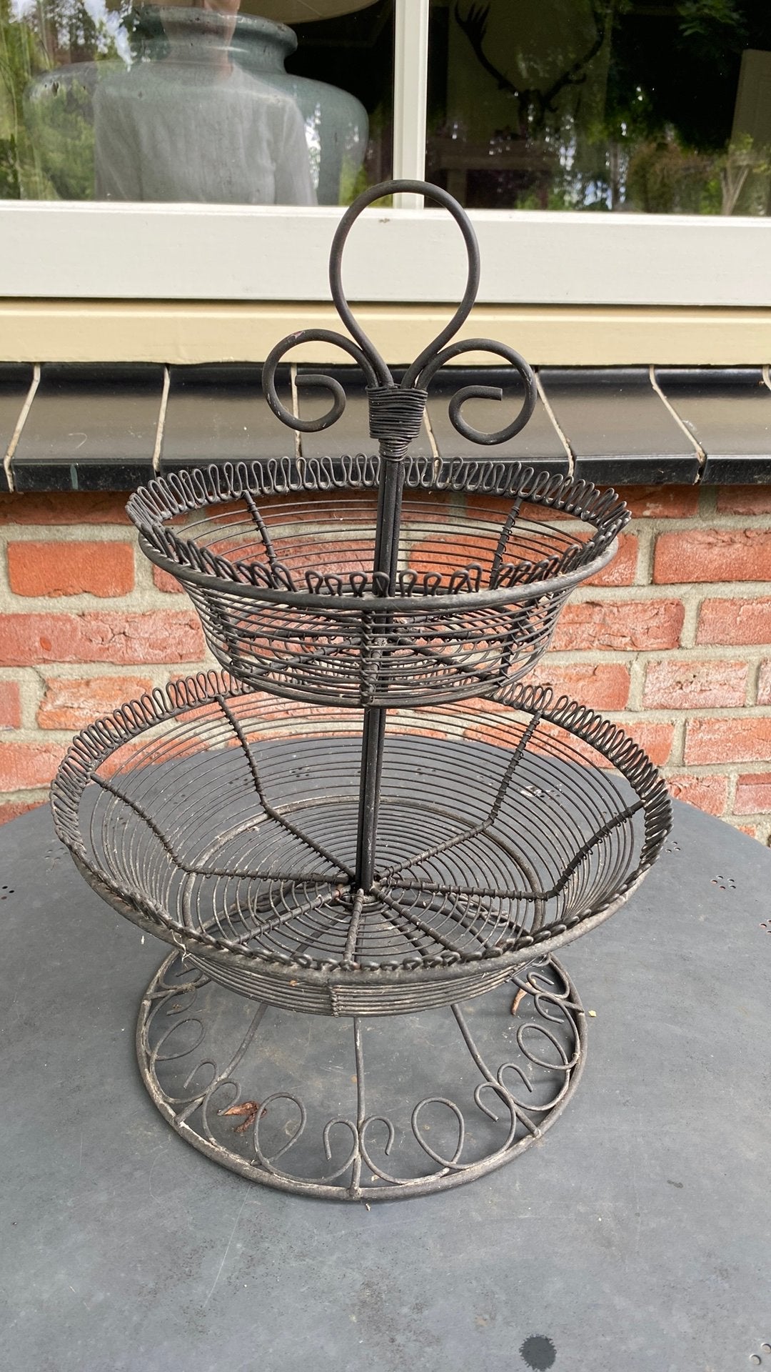 Ijzeren etagere van draad., Huis en Inrichting, Woonaccessoires | Etagères, Ophalen, Gebruikt