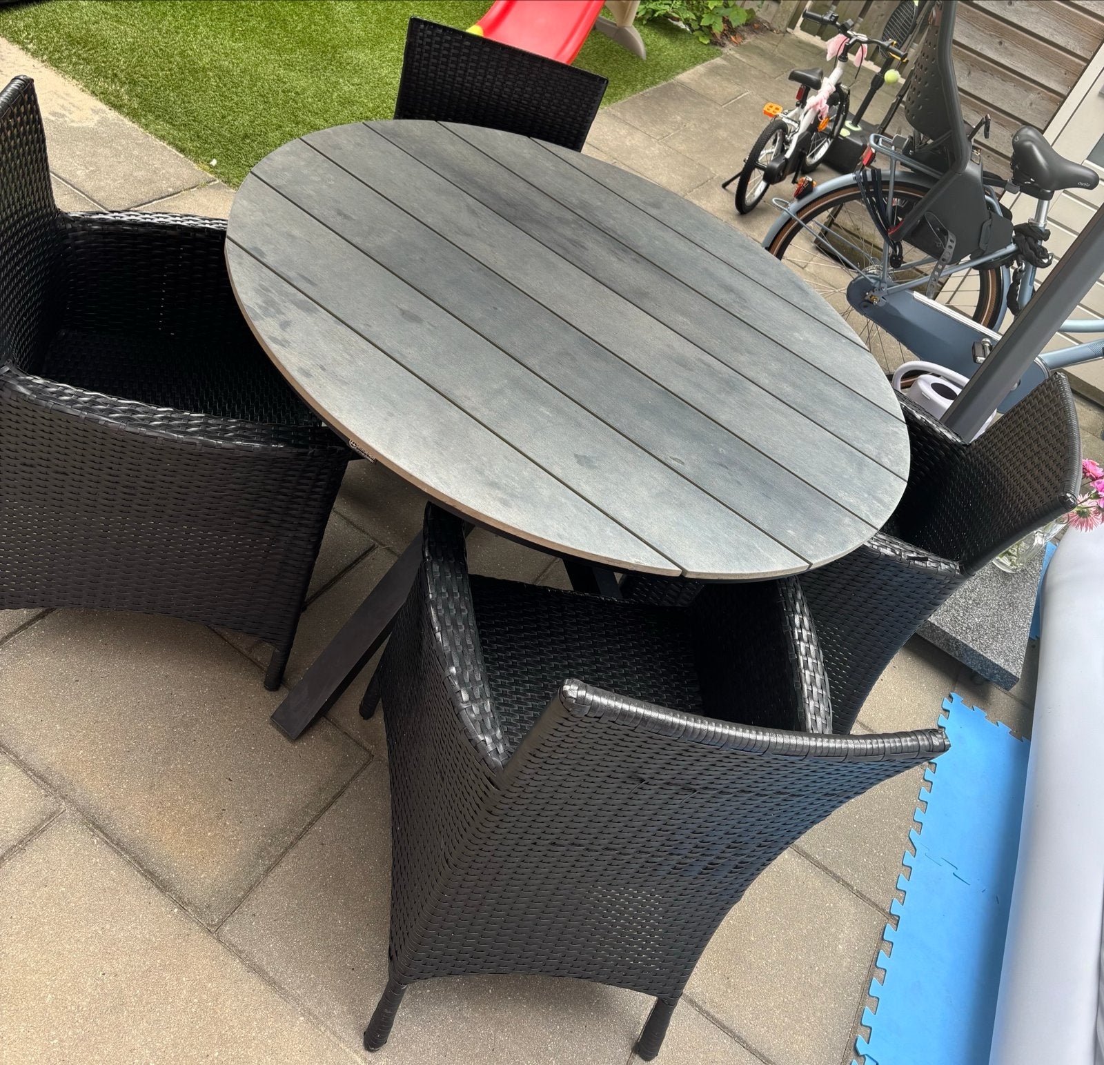 4 Seizoenen Tuinmeubelen Ronde Tuintafel Cyprus ø120cm, Tuin en Terras, Tuinsets en Loungesets, Ophalen, 4 zitplaatsen, Gebruikt