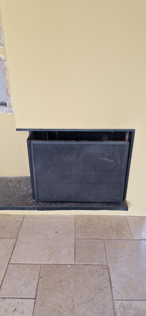 Openhaard met spatrooster en inbouwframe, Ophalen, Gebruikt, Inbouwhaard, Houthaard