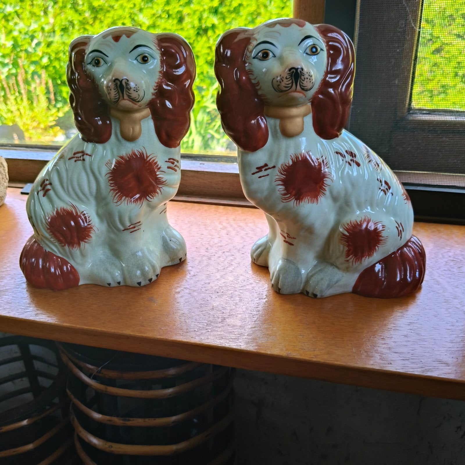 Vintage Staffordshire Honden Beeldjes - Set van 2, Ophalen of Verzenden