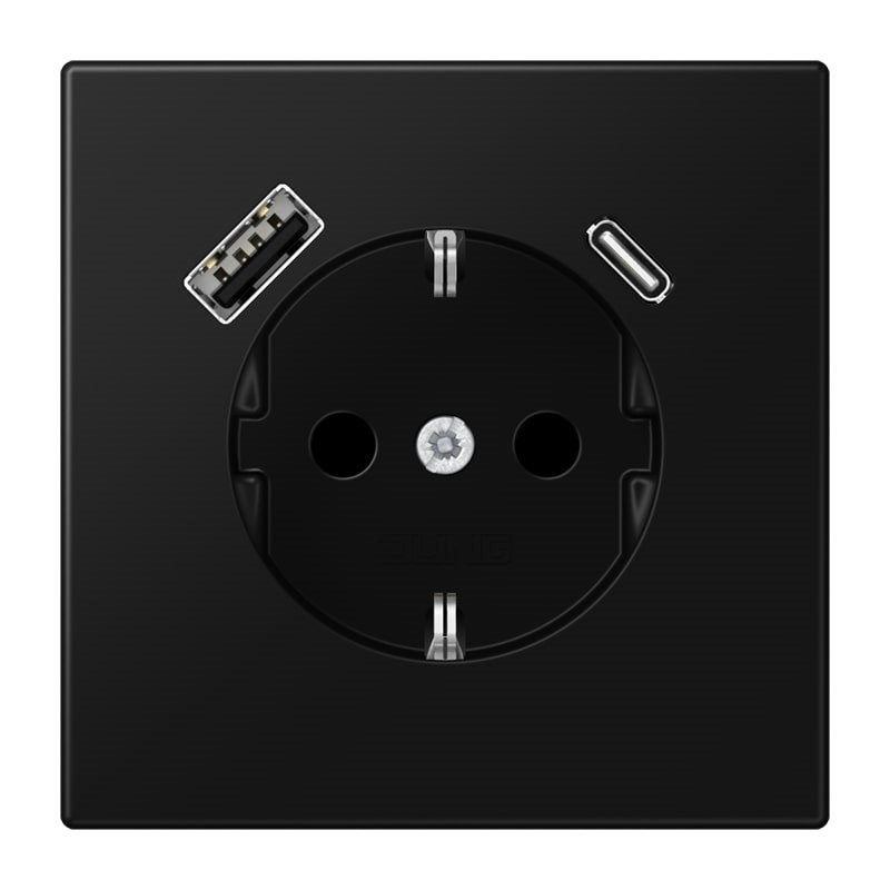 WCD RA 1-voudig + USB type A + C inb. LS grafietzwat mat, Verzenden, Nieuw