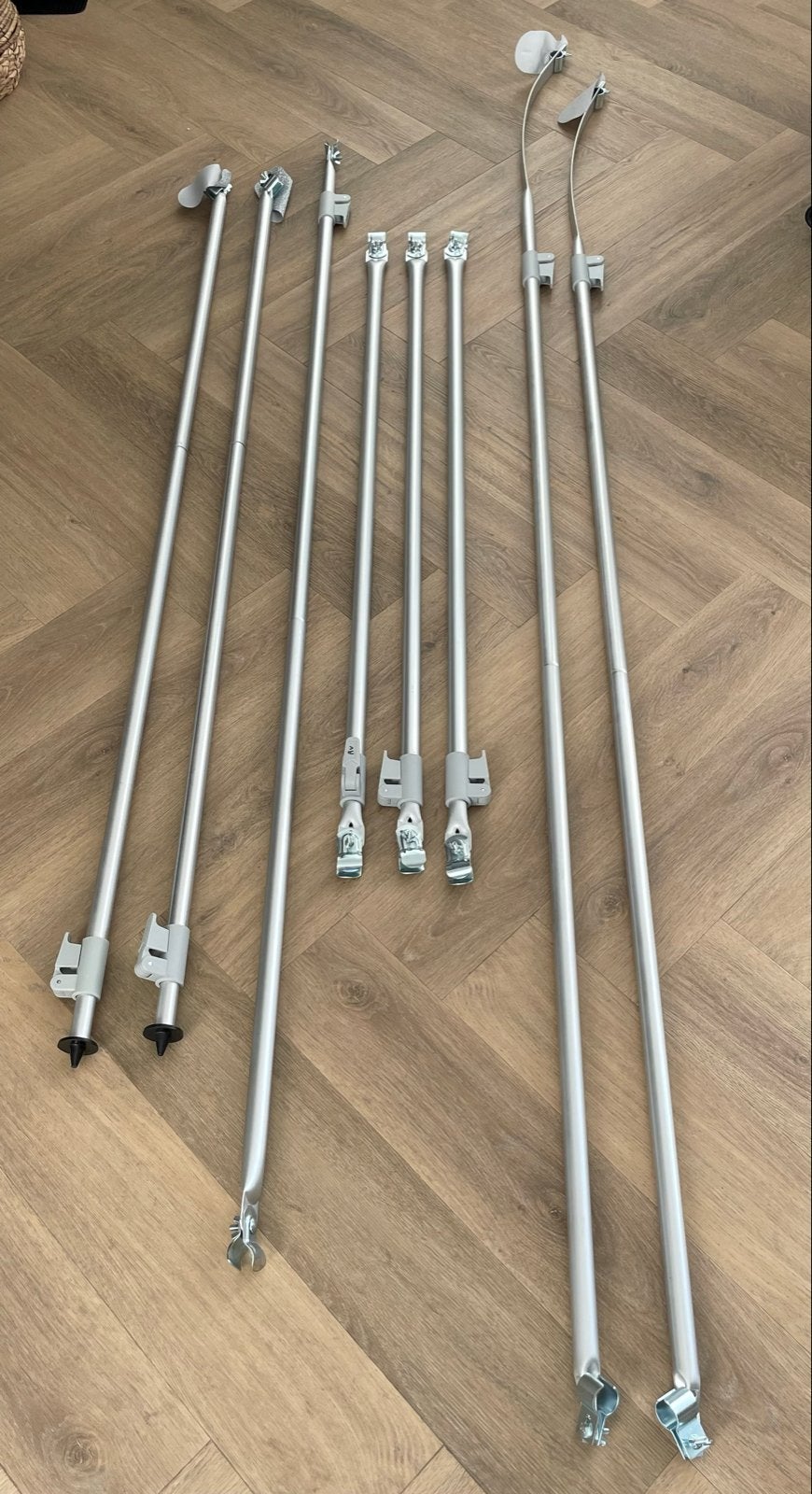 Aluminium voortent of luifel stokken, Caravans en Kamperen, Ophalen, Zo goed als nieuw