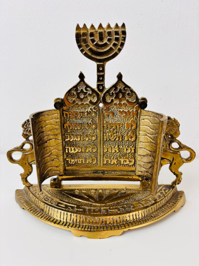 Joodse Judaïca met Leeuwen van Juda en Tien Geboden, Antiek en Kunst, Ophalen of Verzenden