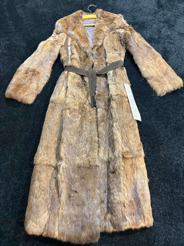 Vintage Bruine Bontjas Maat M, B, Bruin, Gedragen, Ophalen