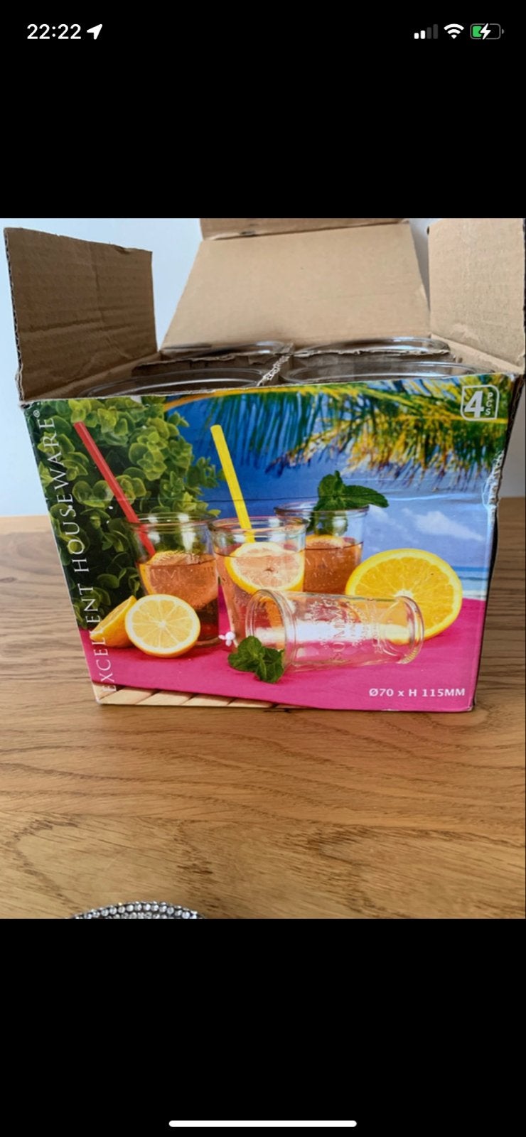 Set van 4 glazen  - Summer Vibes, Nieuw, Ophalen of Verzenden, Overige merken, Glas