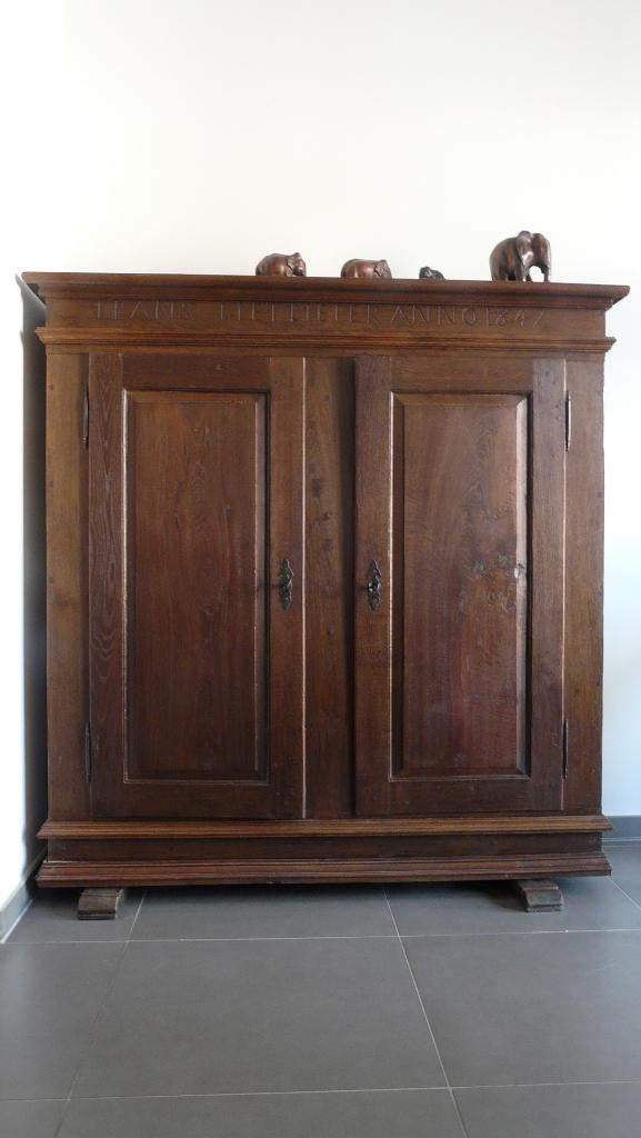 Vernacular antique oak cabinet - Rheinland-Westfalen 1847, Ophalen of Verzenden