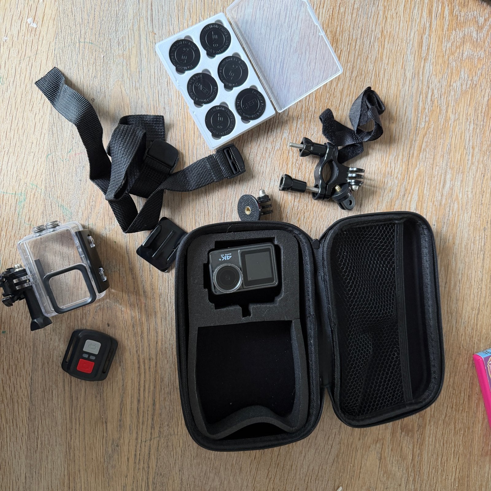 Action Camera 4K met accessoires en waterdichte behuizing, Ophalen of Verzenden, Zo goed als nieuw, Overige merken