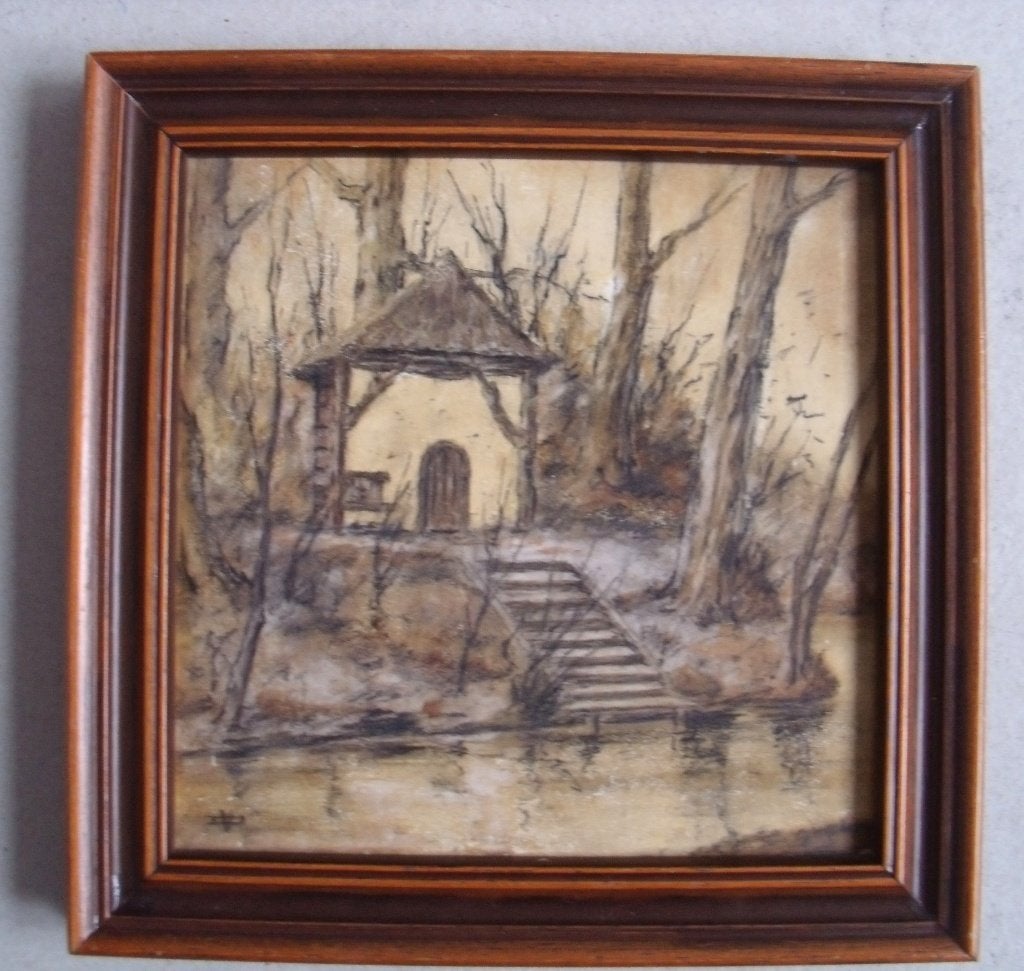 Dirk Voerman (1872-1951) - Velserbeek - beschilderde tegel, Antiek en Kunst, Ophalen of Verzenden