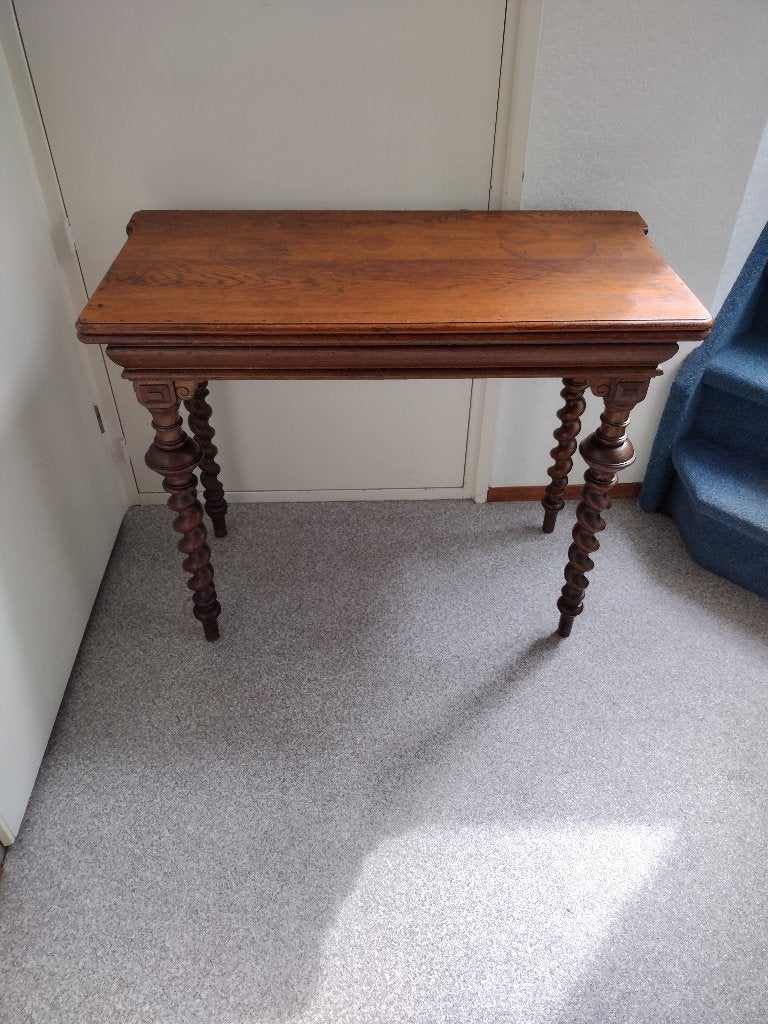 Antieke kaarttafel, wandtafel, Antiek en Kunst, Ophalen