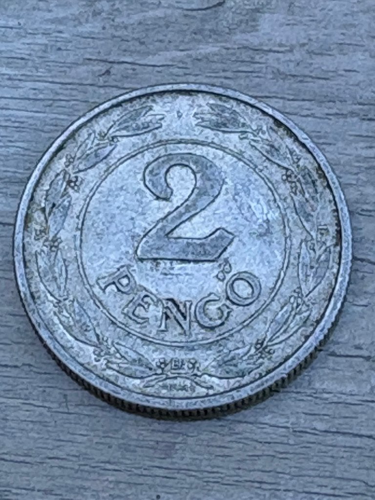 2 Pengo 1941 Hongarije, Ophalen of Verzenden, Hongarije, Losse munt