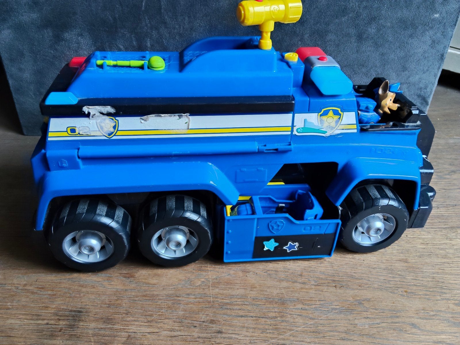 Grote Paw Patrol Chase wagen met chase blauw, Kinderen en Baby's, Ophalen of Verzenden, Gebruikt