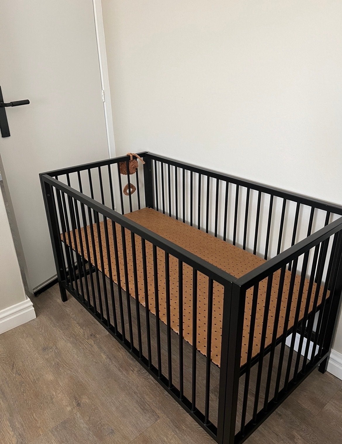 Stevig zwart stalen ledikant 60x120 cm, Ophalen, Gebruikt, Minder dan 140 cm, 70 tot 85 cm