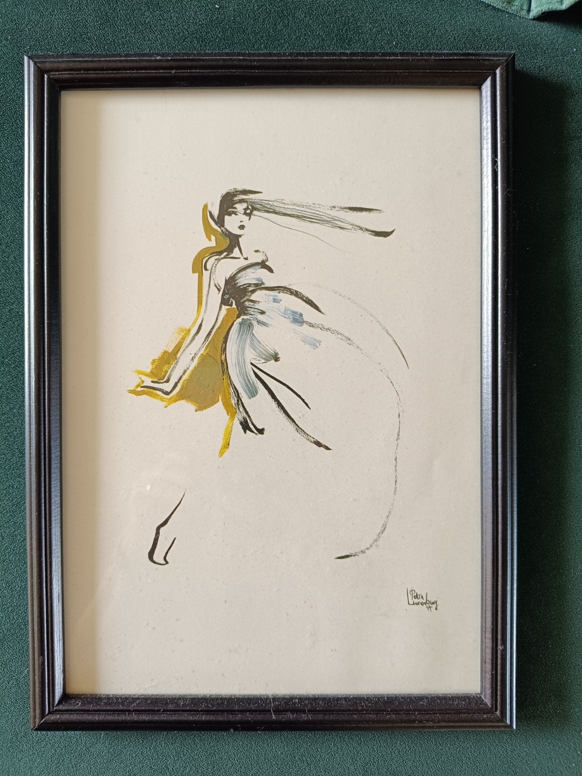 Gesigneerde tekening van Petra Lunenburg, zonder lijst, Ophalen of Verzenden, Tekening, Gemengde techniek, Gesigneerd