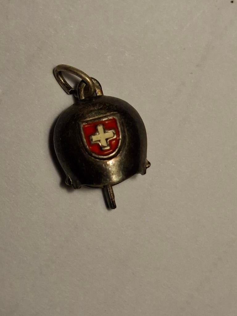 Zwitserse zilveren hangertje bel, Antiek en Kunst, Ophalen of Verzenden, Zilver