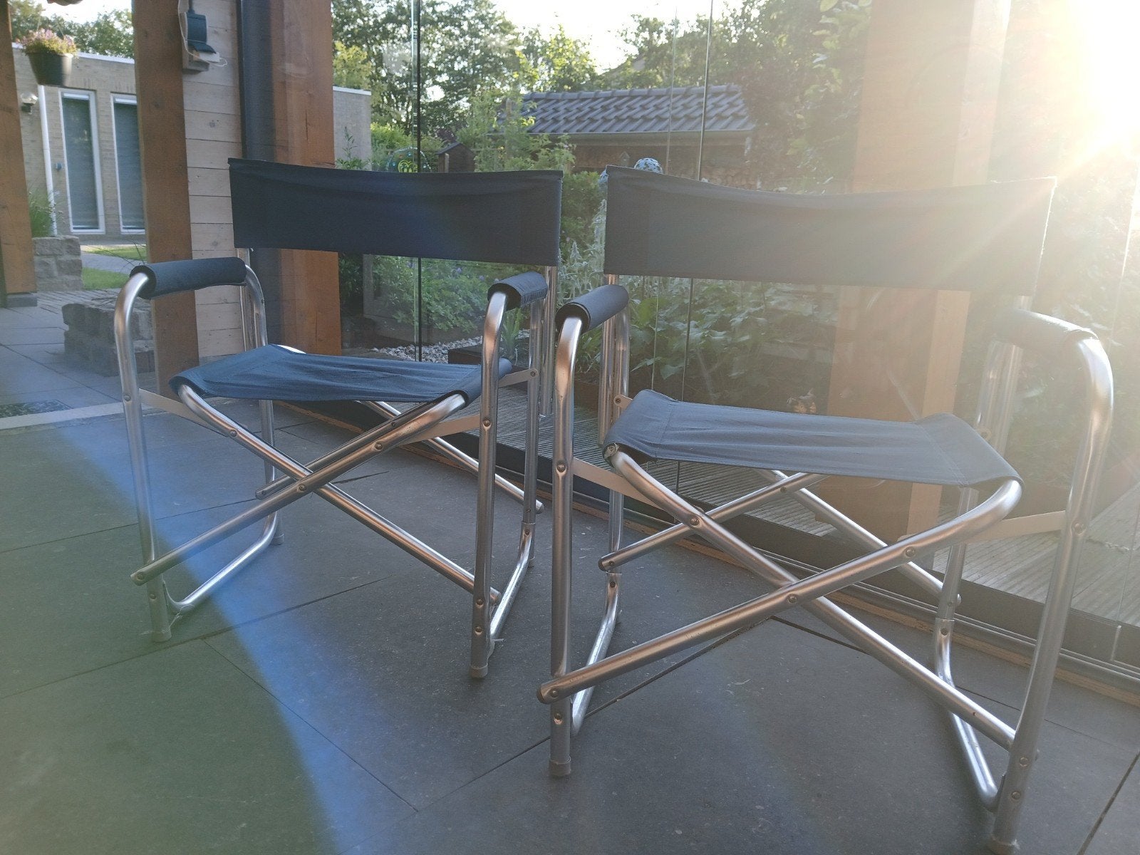 2 opvouwbare regisseursstoelen, Ophalen, Zo goed als nieuw, Campingstoel