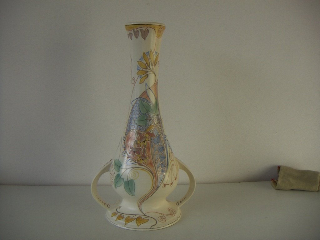 Zuid Holland Gouda plateel keramiek vaas jr.ca.1910., Ophalen of Verzenden