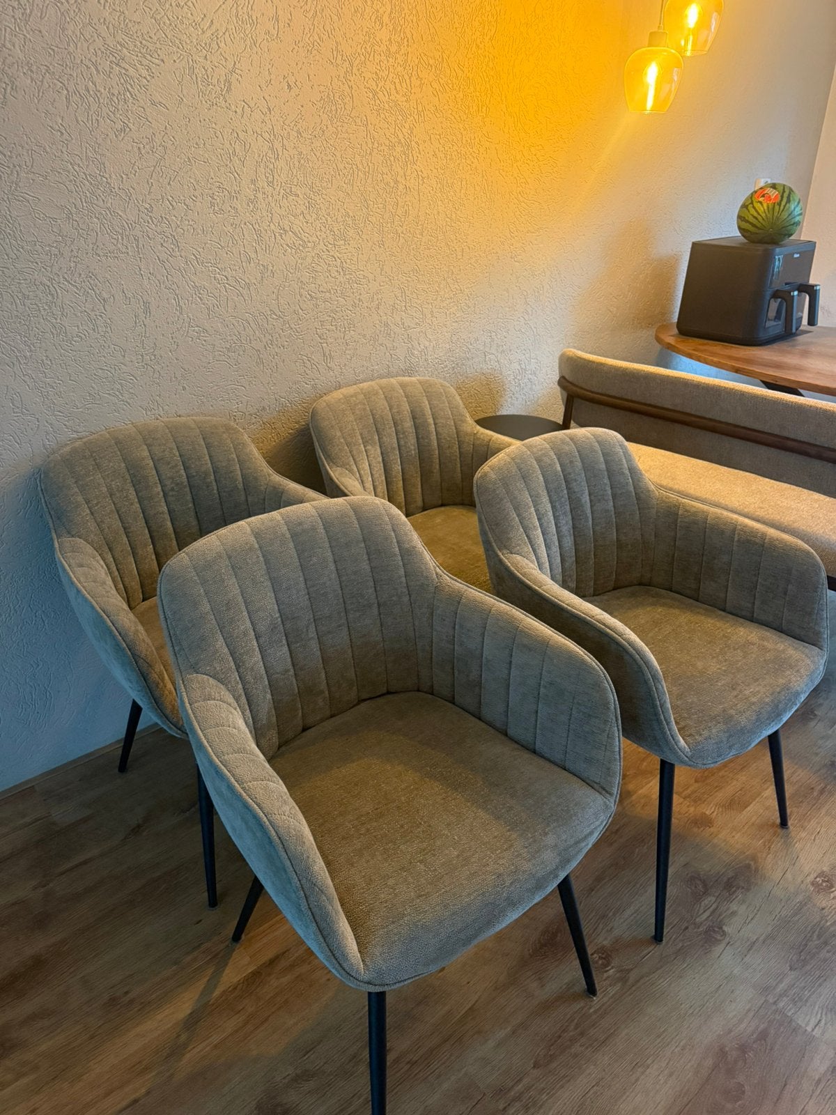 4 Eetkamerstoelen Kwantum, Huis en Inrichting, Stoelen, Ophalen, Gebruikt, Overige kleuren, Vier