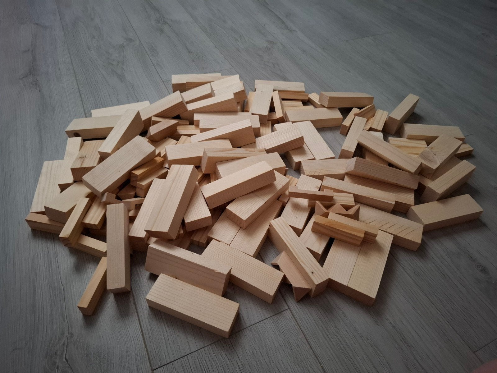 Houten bouwblokken - Grote set, Kinderen en Baby's, Speelgoed | Bouwstenen, Ophalen, Zo goed als nieuw, Overige merken