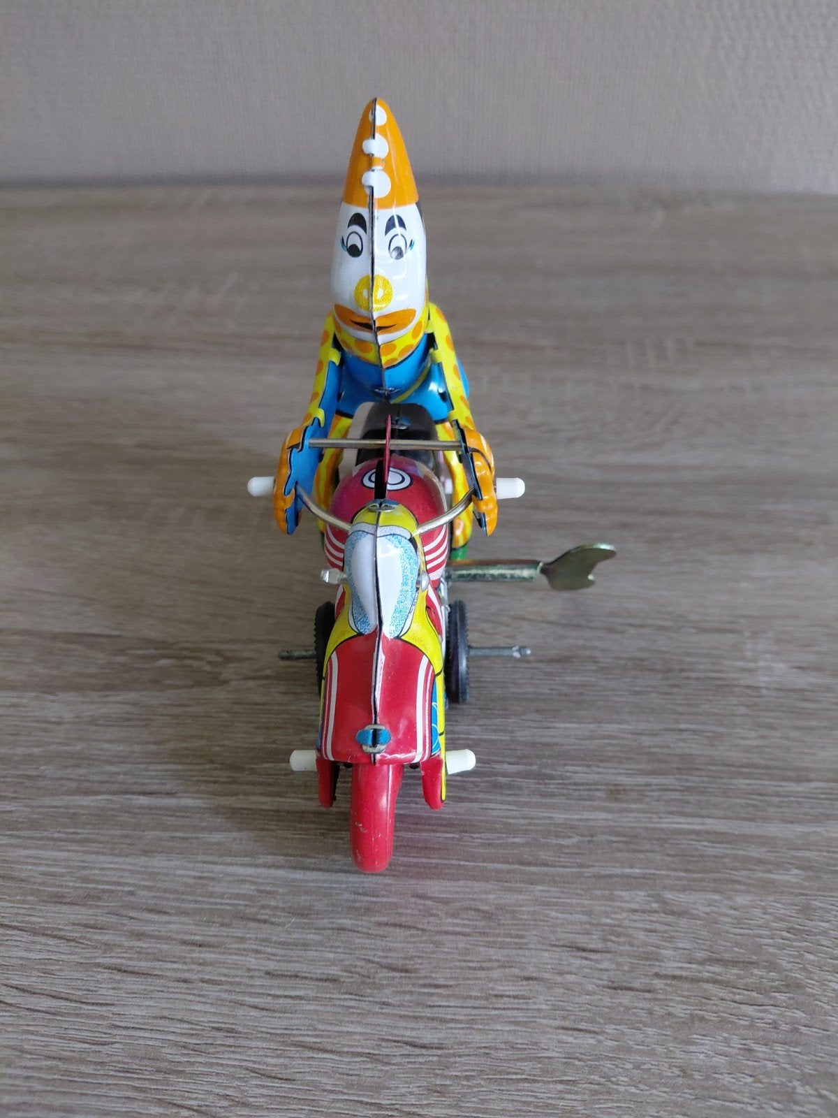 Vintage Blikken Motor met Clown - Opwindbaar Speelgoed, Ophalen of Verzenden, Gebruikt