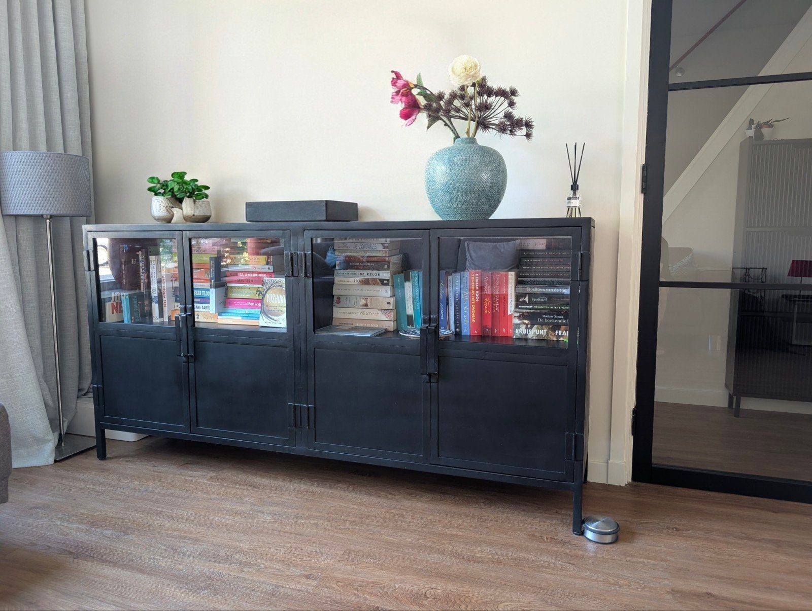 Industrieel metalen dressoir, Bommel, Ophalen, Met deur(en), 150 tot 200 cm, Zo goed als nieuw
