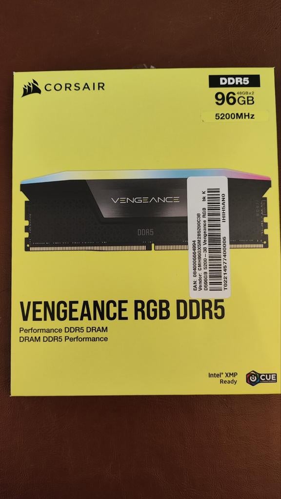 Corsair Vengeance RGB DDR5 96GB 5200MHz, Ophalen of Verzenden