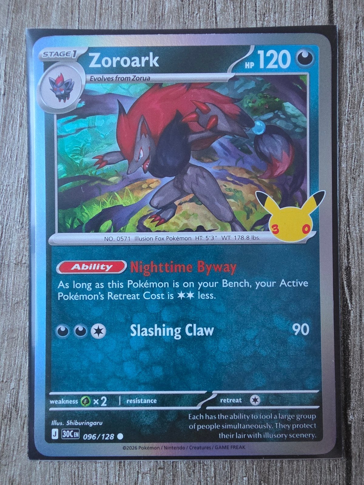 Zoroark 096/128 Pokémon kaart - Onbeschadigd, Ophalen of Verzenden, Zo goed als nieuw, Losse kaart