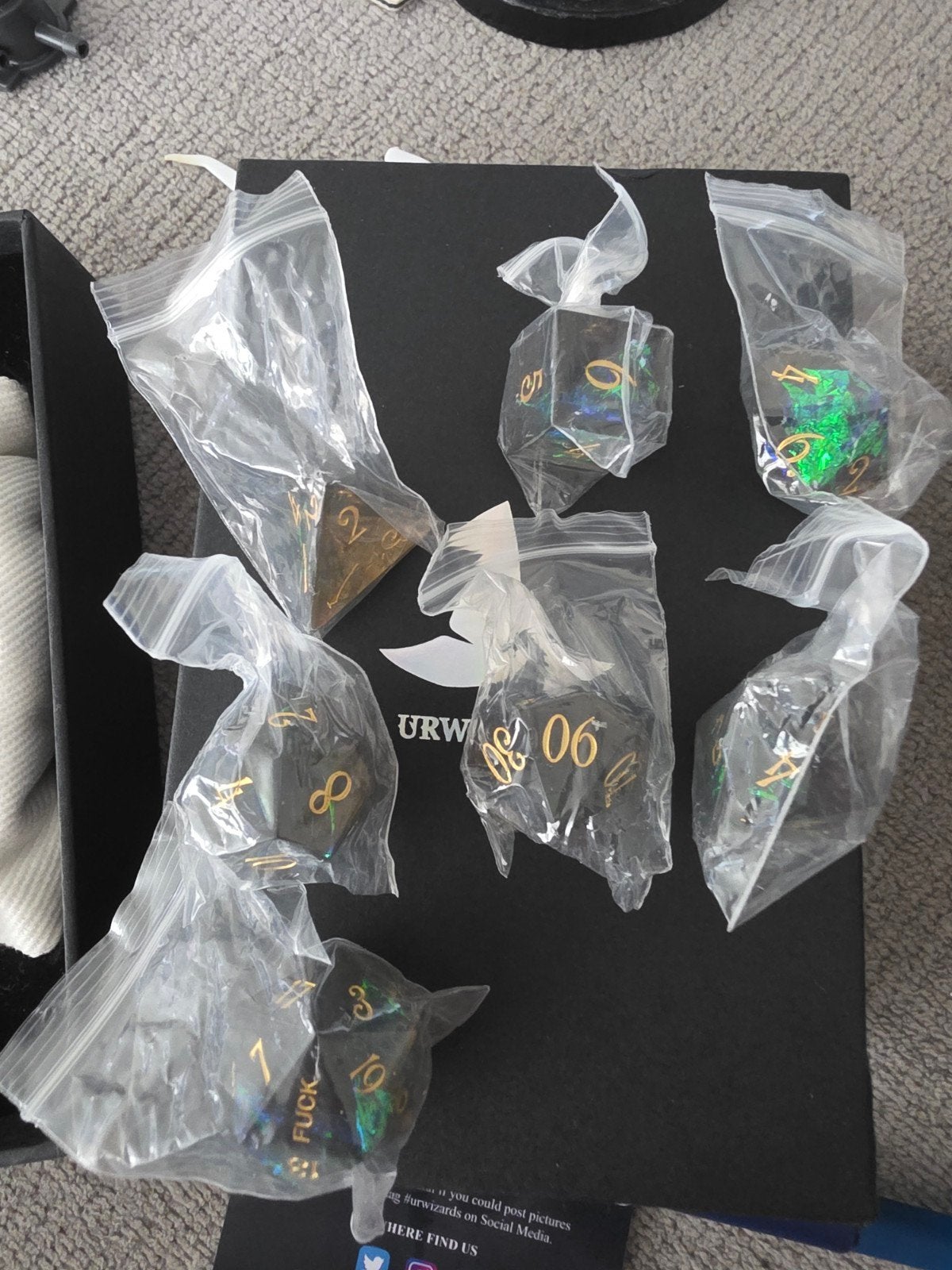 Urwizards D&D dobbelstenen set - Zwart met goud, Ophalen, Nieuw