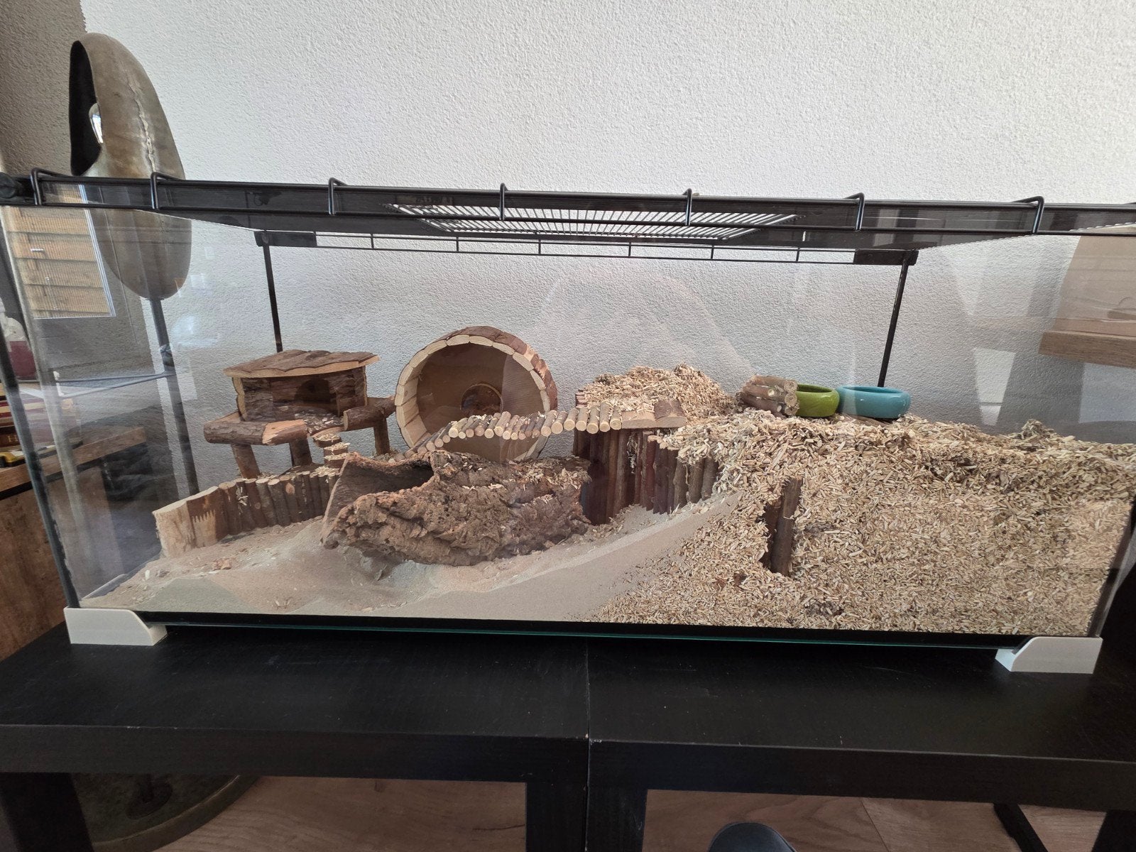 2 gerbils inclusief kooi en toebehoren, Ophalen, Zo goed als nieuw, Kooi, Minder dan 60 cm