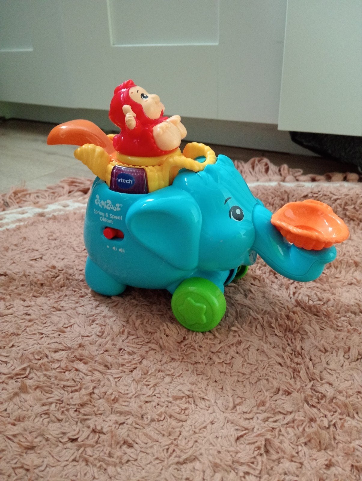 VTech Zoef Zoef Dieren Spring & Speel Olifant, Ophalen, Zo goed als nieuw, Overige typen, Met wieltjes