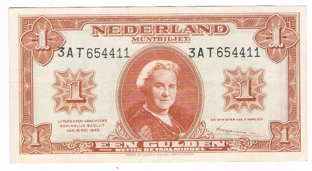 1 gulden 18 mei 1945 Wilhelmina, Verzenden, 1 gulden, Los biljet