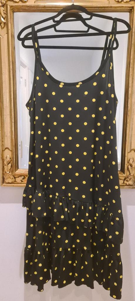 Nieuw jurkje Yoek jurk 50 52 zwart geel stipjes polkadot, Kleding | Dames, Yoek, Nieuw, Ophalen of Verzenden, Jurk