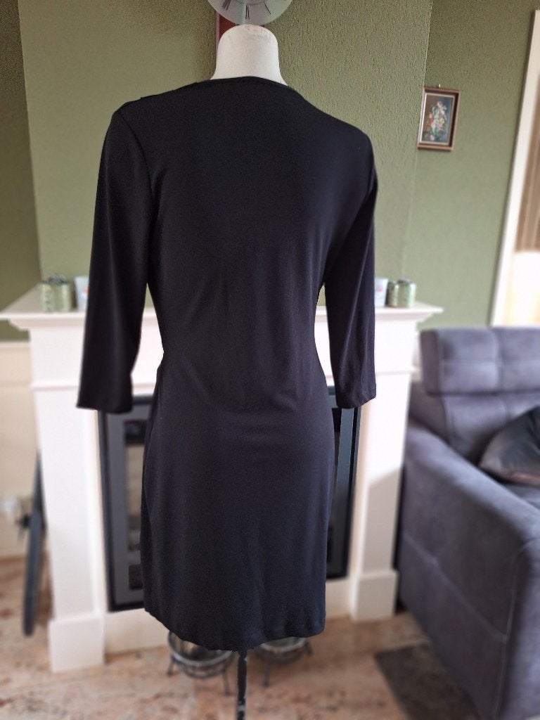 Rinascimento wikkel look jurk LBD L, Maat 38/40 (M), Verzenden, Zwart, Rinascimento