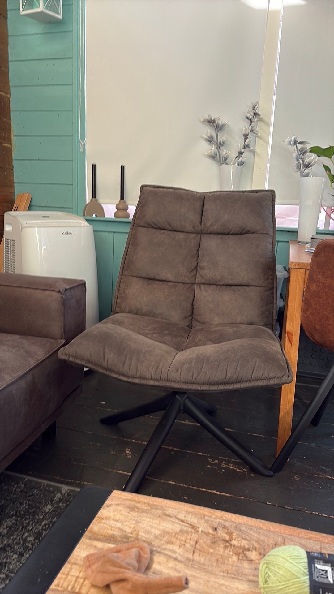 Te koop antraciet kleur draaistoel, Ophalen, Eenpersoons, Minder dan 75 cm, Zo goed als nieuw