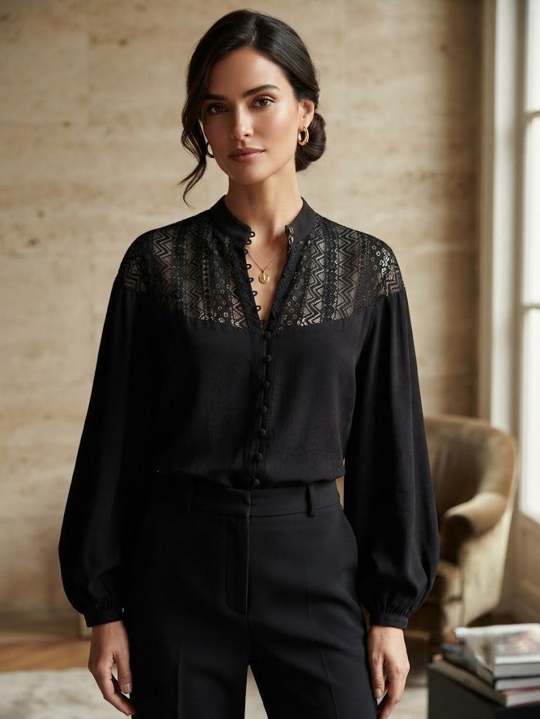 blouse Dante 6, Verzenden, Zwart, Zo goed als nieuw, Maat 38/40 (M)
