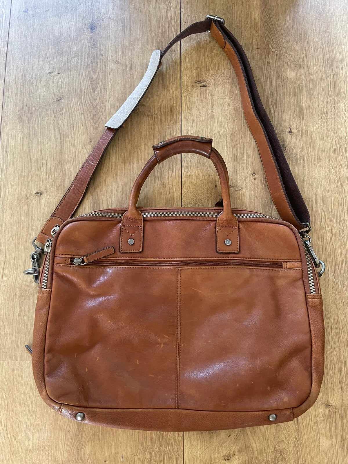 Castelijn & Beerens lederen laptoptas bruin, Ophalen of Verzenden, 17 inch of meer, Zo goed als nieuw, Aktetas