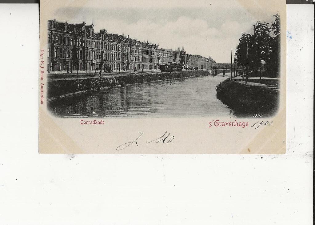 Den Haag Conradkade met stoomlocomotief 1901, Ophalen of Verzenden, Voor 1920, Ongelopen, Zuid-Holland
